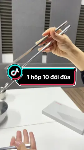 Hộp 10 đôi đũa chockmen #duainox #chickmen #duaan #xuhuong #cugr 