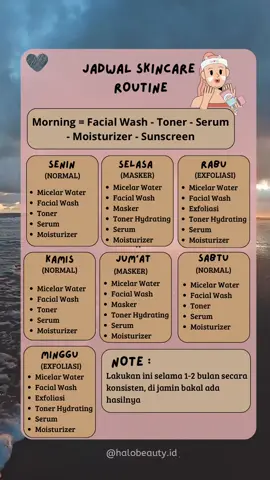 Yuk, cukup terapin ini 1-2 bulan wajah pasti jadi lebih sehat besti, #skincareroutine #basicskincareroutine #jadwalskincare #tipsskincare #skincarepemul #halobeauty 
