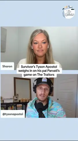 SPOILER ALERT for The Traitors! Sharon Tharp kicks off coverage of season 2 with Survivor winner Tyson Apostol as her guest. He gives insight to his pal Parvati’s game, weighs in on strategy as both a traitor and a faithful, and gives his hot takes on all the players. Streaming now on YouTube and all audio platforms.