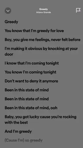Greedy✨ #lyrics #spotify #arianagrande 
