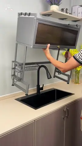 Kệ Tủ Nhà Bếp Đa Năng Trên Bồn Rửa Thép Carbon 2 Tầng Đen - Chống Bụi và Tiết Kiệm Không Gian! #giadungthongminh #dogiadung #giadungtienich #thegioigiadung #keupbattrenbonrua 