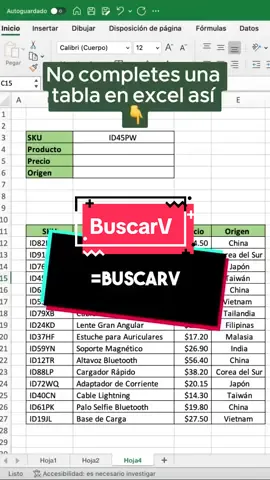 La mejor forma de Usar la funcion buscarv - EXCEL #tips #buscarv #excelfunciones #excel #excelpro #estudiantes #excelentiktok #tipsexcel 