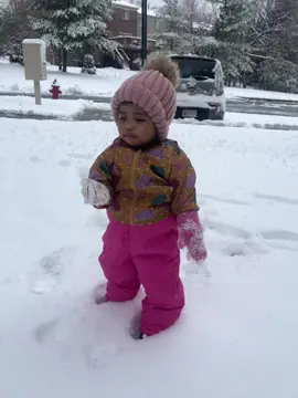 her first snow!!!!    #babies #fyp #herbertskids @sharna Jones  
