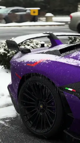 SVJ+SNOW ☃️💜#lamborghinisvj #svj #snow #carcommunity #midou14 #idk #fyp #carcommunity 