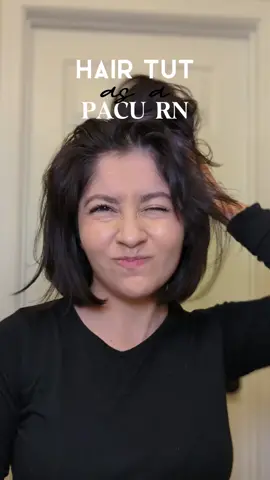 Let's get ready for PACU day!  I love being able to sleep in a little more and do something fun with my hair 😜 This is a quick and easy hair tutorial for my short hair girlies  Favorite dry shampoo is from @the OUAI Mini hair clips from H& M #pacunurse #nursehairstyles #hairtutorial #bobhaircut #bobhairstyle #CapCut #latinanurse #nursetok #perdiemprincess 