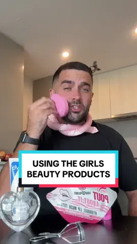 USING THE GIRLS BEAUTY PRODUCTS 💅🏼💃🧖‍♂️ #fyp #beauty #dadsoftiktok #dads #skincare #Love #funny #fun 