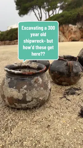 One of the most exciting days we had was recovering an intact set of ceramic vessels, mysteriously intact and seemingly in their original place. Though Menorca has beautiful weather, working into November we had a couple rainy days. Taking advantage of the good visibility below the surface the team charged ahead. About 18cm above the frames of the ship these vessels were a bit of a surprise since some of them certainly looked to be medieval, yet located layers above our 18th century wreck. They were on top of a messy assemblage of wood that may or may not have belonged to the wreck. While doing terrestrial archaeology stratigraphy is key in identifying the date of artifacts, I have learned from Xavi and Bruno’s experience in underwater archaeology that the world below has its own unpredictable rules. Especially in a harbor where items were dropped or thrown overboard, and tides mix things together, it can be difficult to determine how an object ended up in the place it was found. Our study of these ceramics is ongoing and part of the great mystery that continues to unfold in this magical cove on the western part of Menorca. Some second Camera work by the one and only Dr. Casoari and drone shot of me dropping in by Carol #worldwidewallace #underwaterarchaeology #archaeology #menorcashipwreckproject #finds #artifacts #adventure