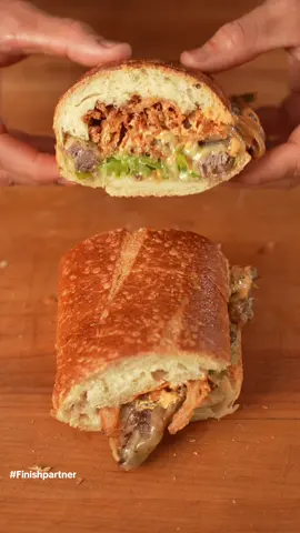 #ad Southwest twist on a classic Philadelphia Cheesesteak with Homemade Onion Strips and Chipotle Mayo. Leave the toughest messes to the real MVP of the Finish Dish League, @Finish Dishwashing US and vote now for the Philly Cheesesteak or your favorite home town dish for a chance to win $10,000. #FinishDishLeague See Full Terms & Conditions at FinishDishLeague.com #finishpartner 