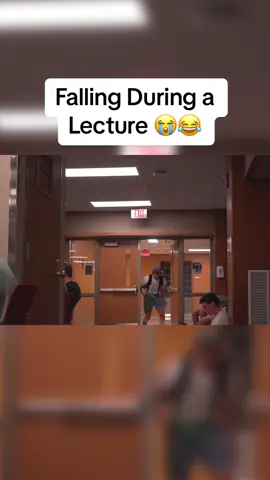 The way he fell 😭 #prank #funny #college #library #viral 