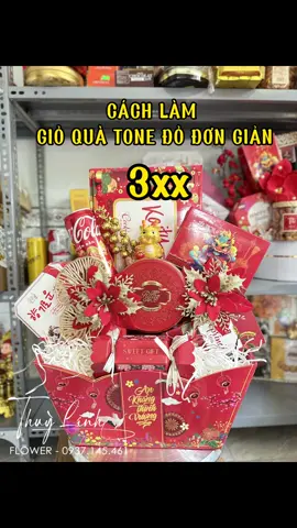 Cách làm giỏ quà tone đỏ đơn giản không cầu kỳ  #CapCut #quàtet2024 #gioquatet2024 #giỏquàbàrịa #tết2024 #xuân2024 #quàbieutet 