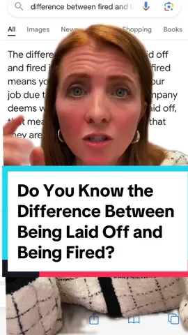 Do You Know the Difference Between Being Laid Off and Being Fired?  The difference is who is at fault.  If you’ve been fired, the company is saying it’s YOUR fault If you’ve been laid off, the company is saying they are at fault  #laidoff #igotfired #howtogetanewjob #howtointerview #greenscreen #techlayoffs #corporatetiktok #cloudflare #layoffs @Brittany Pietsch 