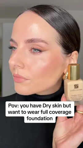 Cake free way of using full coverage foundation☝️@Estée Lauder Double wear  #fullcoveragefoundation #esteelauderdoublewear #dryskinfoundation 