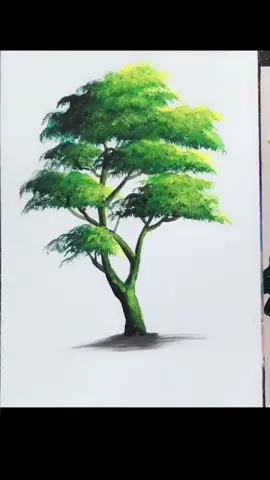 How to draw tree with acrylic #art  #artist  #drawing  #gaffreyartmaterial #acrylicpaint 🎨 #paintok  #artok  #texturepaintin g #scenery