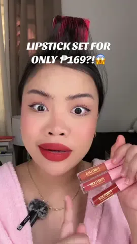 ₱169? sobrang affordable naman ng lipstick set na to tas maganda na rin yung quality | sulit na sulit talaga #pinkflashmusthaves #affordableliptint #pinkflashph