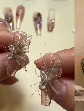Hướng dẫn làm bướm thuỷ tinh từ gel nặn đang hithot @#xuhuong #nails #nailart 