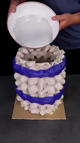 Making flower pots out of egg tray