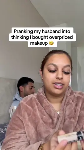 He actually believed me 🤣 wait till end #foryou #couplecomdey #husbandwife #funnyvideos #viral #trending 