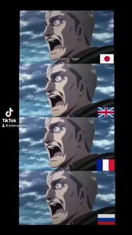 Erwin speech different languages😂#AttackOnTitan #snk #erwinsmith #fyp #viral #shingekinokyojin #snkmemes 