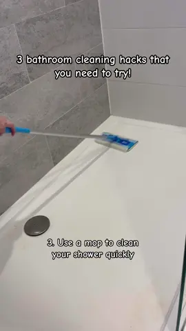 Here’s 3 of the bathroom cleaning hacks from my longer voice over video I uploaded last night! 🫧🧼  1. Place a food bag filled with white vinegar on to the end of your tap for around 10 minutes to break down the limescale. This can then be easily scrubbed away. 🧽  2. Fill a scrubbing wand with equal parts dish soap and white vinegar and you can use this to clean your whole bathroom! 🫧 3. Use a mop to quickly and easily clean your shower walls and tray in between deeper cleans 🧼 . #CleanTok #cleantok101 #cleaningtiktok #cleaninghacks #cleaningmotivation #cleaningtips #fyp #speedcleaning 