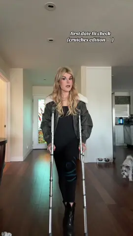 first d8 fit check (crutches edition) #firstdate #fitcheck 
