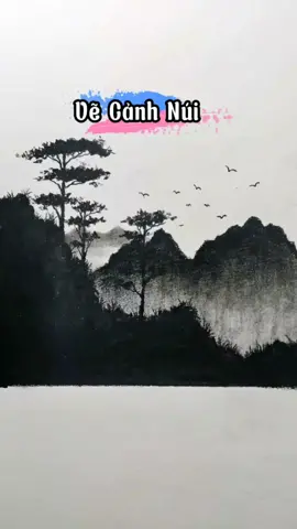 Vẽ phong cảnh núi #vẽ #meodayve #vetranh #vẽtranh #huongdanve #artist #fyp #xuhuong #foryou 