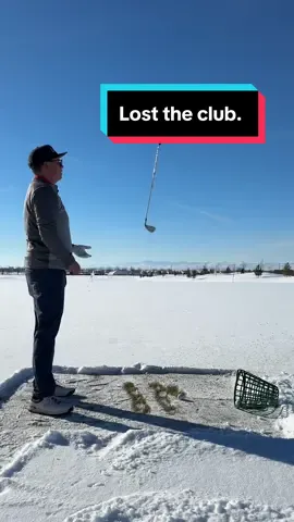 When its so cold that you cant hold onto the grips. I should have left the trick shots to the professionals. Pretty sure the club went further than the ball 😂 #golf #wintergolf #golfing #snow
