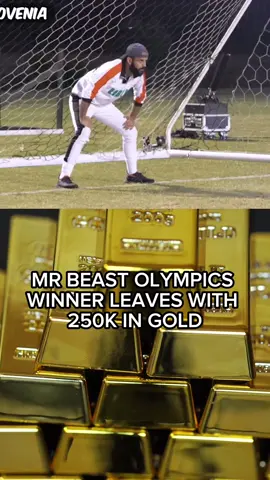BIGGEST GOLD MEDAL IN HISTORY⁉️🥇 #mrbeast #mrbeastchallenge #mrbeastolympics #goldmedal #gold #penalty #Soccer #football 