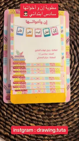 مطوية إن و أخواتها سادس ابتدائي 👩🏻‍🎨 مطويات #مطويات_لغتي #مطويات_لغتي_سادس #مطويات_سادس #مطوية_إن_وأخواتها 