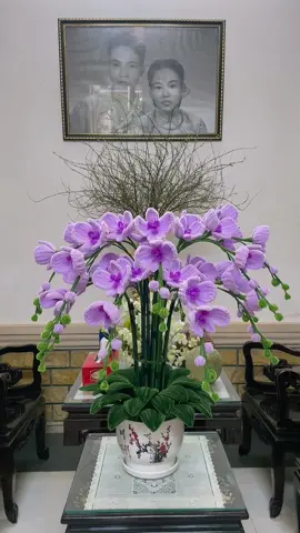 Chậu lan kẽm nhung 16 cành Tiệm trả khách 😍#hoakemnhunghandmade #hoakemnhung #hoakemnhungtet #hoalankemnhung #hoalanhodieptukemnhung 