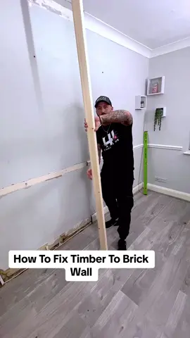 How To Fix Timber To Brick Wall #hack #lifehacks #how #howto #DIY #doityourself #fyp #homeimprovement #foryoupage 