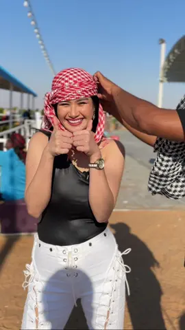The iconic Desert Safari Headscarf 🐫🏜️🇦🇪 #RechelinDubai #philippines #fyp #foryou 