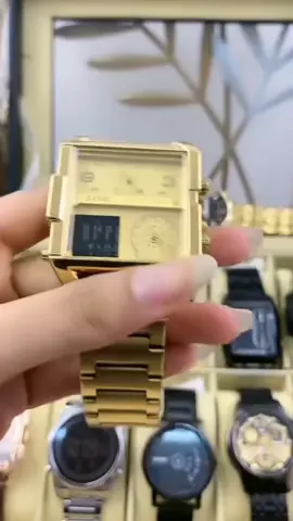 SKMEI 1584 Jam Tangan Pria Triple Time Original Tahan Air Analog Digital Rantai Stainless Steel#jamtangan 