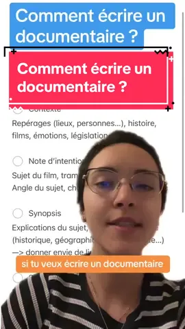 Comment écrire un documentaire ? Je me suis lancée depuis quelques mois dans l’écriture d’un documentaire sur le volontariat et je trouvais ça intéressant de détailler un peu le processus de départ : l’écriture. Le genre documentaire trouve de plus en plus sa place au cinéma ou à la télévision (et même sur Netflix) ; comme on suit des personnages réels et non fictifs, c’est souvent plus simple de s’identifier à eux. J’ai relevé plusieurs étapes clés : 1. Le sujet traités 2. Le contexte 3. La note d’intention 4. Le synopsis 5. Le scénario Je vous détaillerai dans d’autres vidéos comment j’ai traité chaque point et mes conseils pour gagner du temps ! #documentaire #reportage #commentfaire #film #faireunfilm #filmer #volontariat 