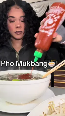 Phooooo,, my favorite💕💕 #pho #phomukbang #mukbang #viralvideos #siracha #hoisonsauce 