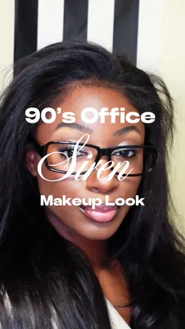 Is it givingggg?!?? I REALLY like the way this look turned out, if I had thinner eyebrows i think it would’ve pulled it together perfectly ✨👩🏾‍🏫 #officesirenmakeup #blackgirlmakeup #officesirenaesthetic #90smakeuplook #darkskinmakeup 