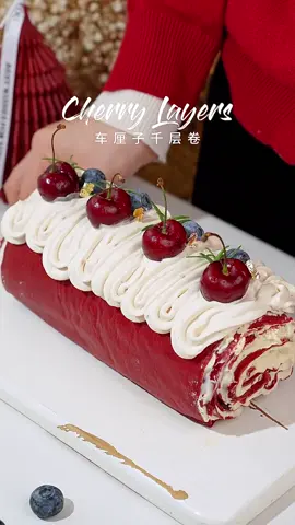 Cherry layers 🍒#douyin #cake #cakedecorating #asmr #xuhuong 