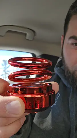 i really just like watching it spin around, but check out the solar power air freshener #car #truck #van #travel #smell #wife #husband #solarpower #greenenergy #spin #fidgetspinner #Carlife #vanlife #trucklife #red #blue #black #aroma 