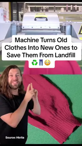 @Sam Bentley exhibits remarkable machine, created by Hong Kong RITA, which transforms discarded clothing into new garments, effectively diverting tons of material from landfills. This innovative solution marks a significant stride towards promoting sustainability and reducing textile waste♻️ #fashion #Sustainability #sustainablefashion #fashiontech #innovation