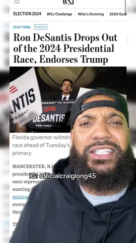Ron DeSantis Endorsed Trump #rondesantis #trumpendorsement #trump2024 #craiglong45 #craiglong #fyp 🤙🏼🇺🇸
