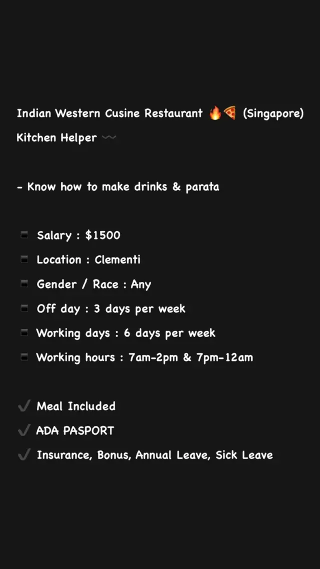 Job Vacancy: Kitchen Helper in Singapore (whatsapp in bio link) #singaporejobvacancy #jobsearch #jobseeker #freshgraduate #fyp 