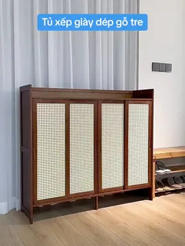 #ke #noithat #tugiaythongminh Tủ xếp giày dép gỗ tre