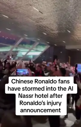 🚨Chinese fans have STORMED the Al Nassr hotel in large numbers expressing their disappointment over Cristiano Ronaldo's inability to participate in the friendly. #alnassr #alnassrfc #football #footballtiktok #news #trending #ronaldo #cr7 #cristianoronaldo #cristiano #footy #goat #futbol #fan #siuuuu #footballfans VIA X: