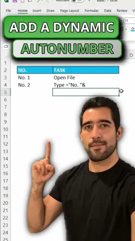 How to automatically number rows in Excel #excel #exceltips #exceltricks #spreadsheets #corporate #accounting #finance #workhack #tutorial #sheets #microsoftambassador