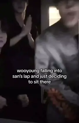 the way he continues singing while sitting in san’s lap 😭 #woosan #san #wooyoung #ateez #kpop #fyp 