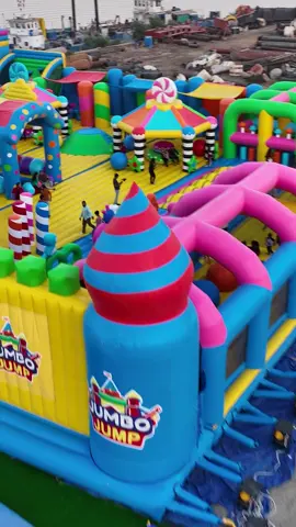 Largest inflatable bouncy castle - 1,421 m2 (15,295.51 ft2) by Jumbo Jump in Karachi, Pakistan 🇵🇰  #guinnessworldrecords #bouncycastle #pakistan 