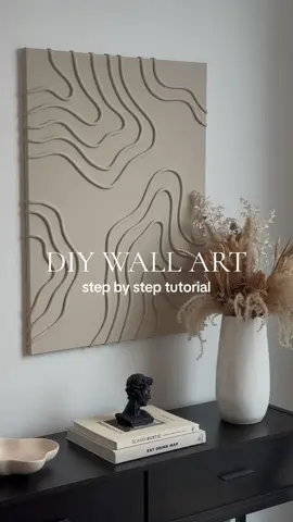 Obsessed with this DIY Canvas Wall Art 🤩 Inspired by @Flavie Peartree #DIY #diyproject #canvaspainting #wallart #homedecor #interiordecor #fyp #interiorstyling 