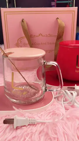 55'coffee Lucky Glass Coffee Cup Automatic Heating Pad ceramic coffee warmer birthday gift for family