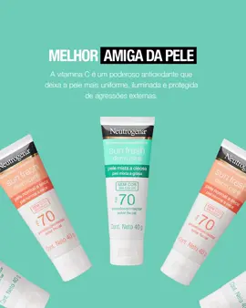 Se você já usa protetor solar todos os dias, por que não usar a vitamina C? NEUTROGENA SUN FRESH® Derm Care oferece alta proteção solar com toque seco e vitamina C, que combate os radicais livres e previne o envelhecimento precoce da pele, para um cuidado diário completo - e sem passos extras na rotina de skincare.