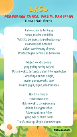 Sambil nungguin siswa ngerjain LKPD tiba-tiba kepikiran bikin lagu buat pembelajaran selanjutnya tentang cuaca, musim, dan iklim di kelas 3. Semoga bermanfaat lirik lagunya untuk memudahkan siswa memahami perbedaan cuaca, musim, dan iklim 🥰#CapCut #lagupembelajaran #naikbecak #cuacaiklimdanmusim 