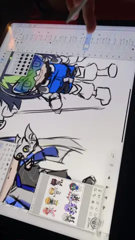 ﾃﾞｨﾃｨｶ難しい。。ちまちま完成させます。#ラフ #メイキング #ミニキャラ #星導ショウ #小柳ロウ #伊波ライ 